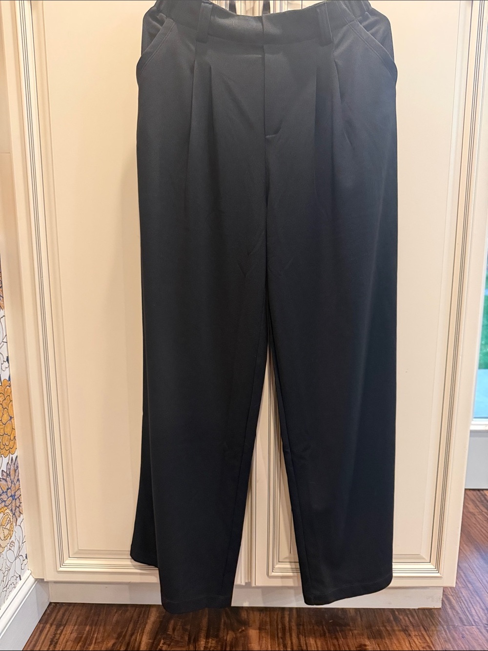 Halara High Waisted Pleated Wide Leg Work Trousers Pants Black 
Size MediumTALL